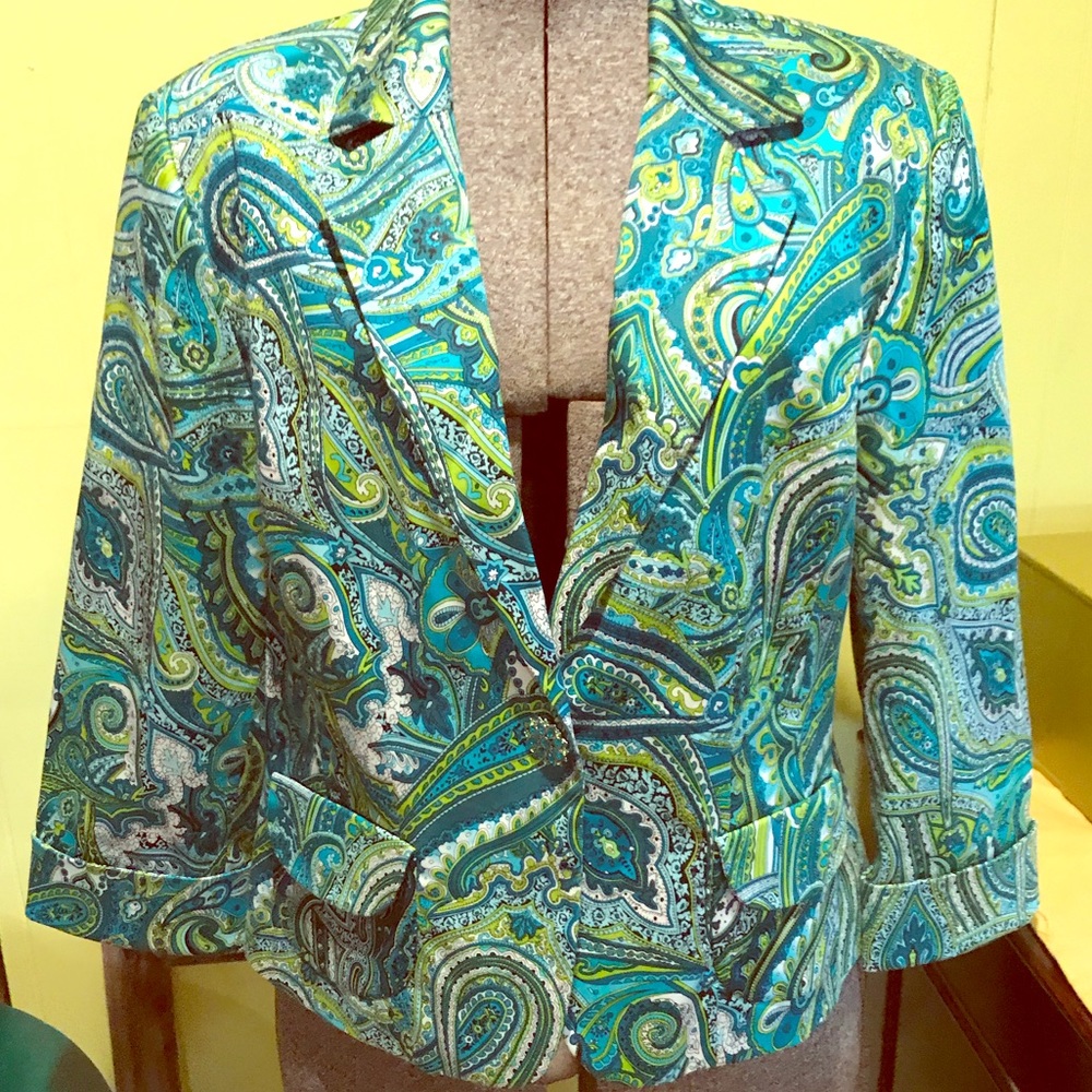 Aqua blue(s) blazer, fully lined